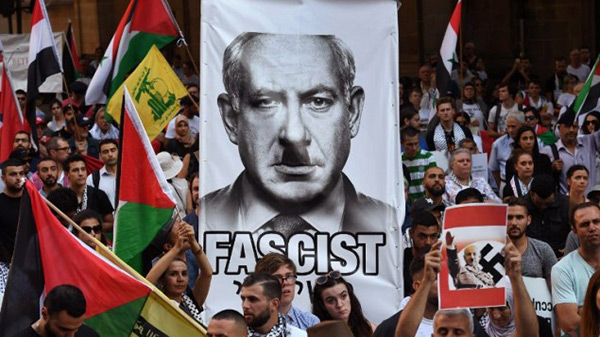 Manifestations contre la visite de Netanyahu en Australie.