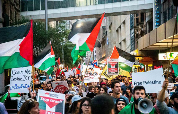 Manifestations contre la visite de Netanyahu en Australie.