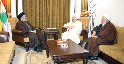 Les anciens députés Baarini, Hussein et Yehya chez Sayed Nasrallah
