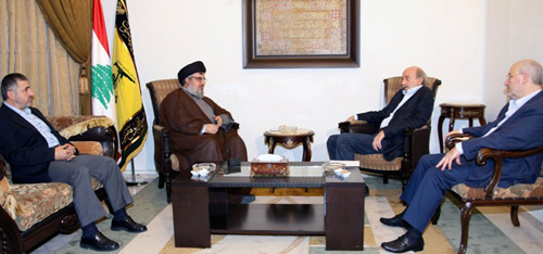 Le député Joumblatt chez Sayed Nasrallah