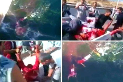 Syrie : des scènes horribles montrant des groupes terroristes jetant des martyrs de l’armée dans l’Oronte
