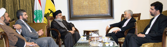 Le secrétaire général du Conseil suprême de la sécurité nationale iranienne chez sayed Nasrallah