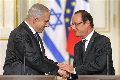 Netanyahou, en visite en France, est très satisfait de Hollande