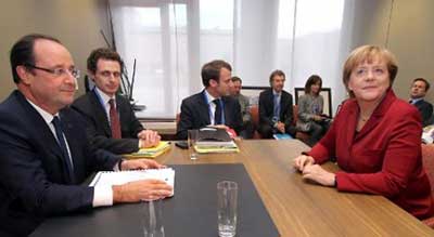 Hollande et Merkel sur la même longueur d'onde.