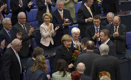 Angela Merkel réélue chancelière d'Allemagne. Angela Merkel réélue chancelière d’Allemagne