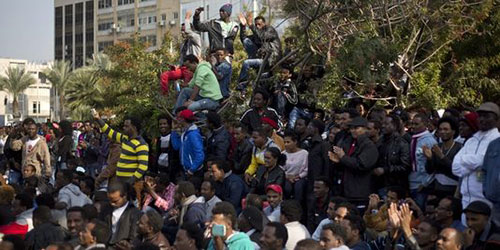 Manifestation monstre de migrants africains à «Tel-Aviv»
