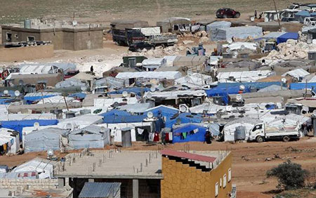 Les tentes d'un camp de réfugiés syriens au nord du Liban Plus d’un million de réfugiés syriens au Liban