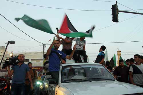 Les Gazaouis fêtent la victoire 