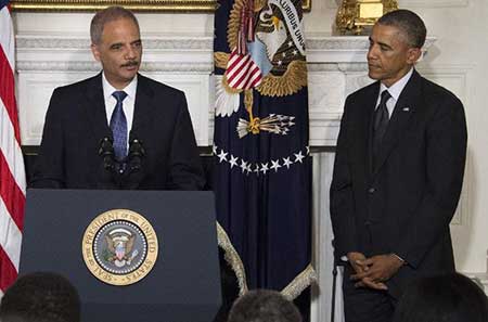 Eric Holder et Barack Obama.