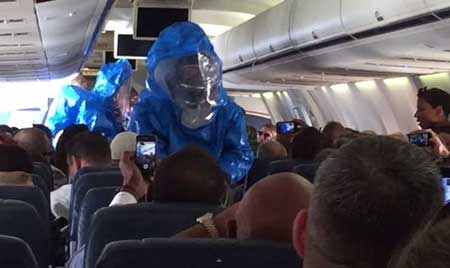 Ebola: un avion US immobilisé suite à une plaisanterie.