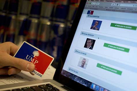 UMP: victoire attendue de Sarkozy, plainte après une cyber-attaque
