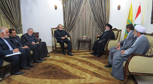 Le président du Parlement iranien chez sayed Nasrallah