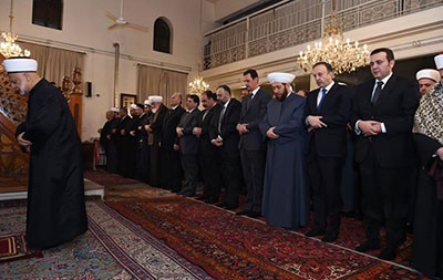 Assad participe à la cérémonie de naissance du prophète Mohammad Assad participe à la cérémonie de naissance du prophète Mohammad