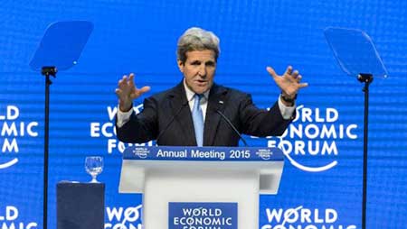 A Davos, Kerry et Hollande placent les leaders face au terrorisme.