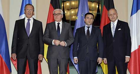 Ukraine: Berlin, Paris, Kiev et Moscou appellent à cesser les hostilités. Ukraine: Berlin, Paris, Kiev et Moscou appellent à cesser les hostilités