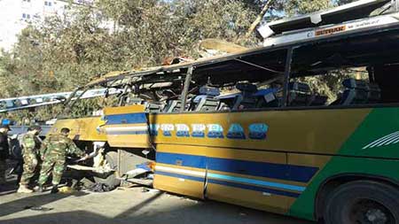 Attentat terroriste contre un bus de pèlerins libanais à Damas: 6 martyrs et 24 blessés. Attentat terroriste contre un bus de pèlerins libanais à Damas: 6 martyrs et 24 blessés