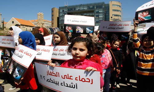 Liban: sit-in de solidarité avec les enfants du Yémen. Liban: manifestation d’enfants en soutien à leurs confrères yéménites(photos)