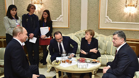 Ukraine: Merkel, Hollande, Poutine et Porochenko pour «un strict respect des engagements».