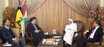 Les ministres turc et qatari des Affaires étrangères chez sayed Nasrallah