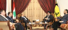 Le général Michel Aoun chez sayed Hassan Nasrallah