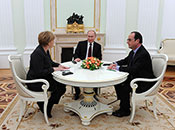 Ukraine: accord de Merkel, Hollande et Poutine sur un projet de plan de paix
