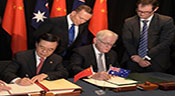 La Chine et l’Australie signent un accord de libre-échange
