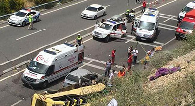 #Turquie: 20 #morts dans l’#accident d’un bus touristique