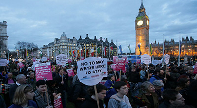 GB: des citoyens européens manifestent pour leurs droits post-Brexit
