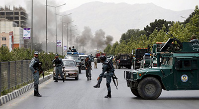#Afghanistan: attentat-suicide dans le quartier diplomatique de #Kaboul, des victimes
