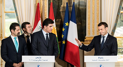 Macron agacé par un problème de traduction avec le Premier ministre du Kurdistan
