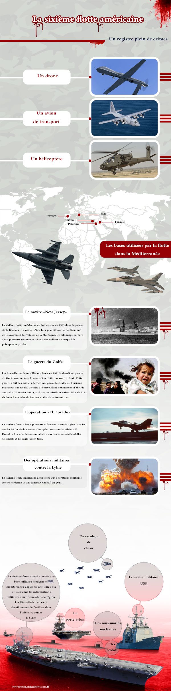La VI flotte américaine… un registre plein de crimes