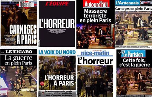 Attentats: «La guerre en plein Paris», selon la presse française