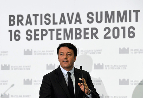 Matteo Renzi critique le sommet de l’UE à Bratislava 