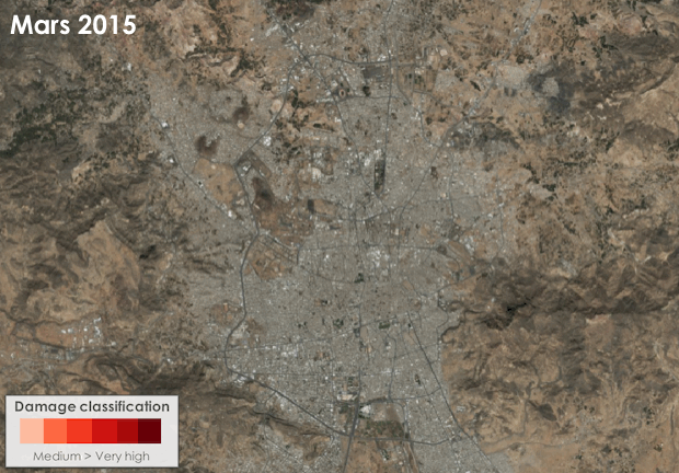 Yémen : une carte révèle l’ampleur des destructions à Sanaa