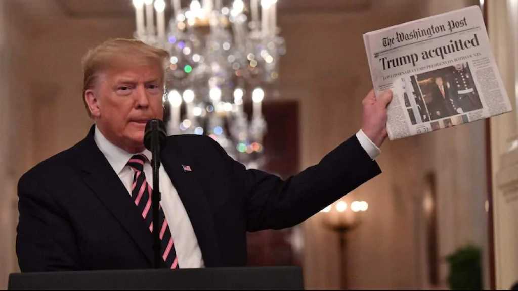 Destitution: Trump dit que le Congrès devrait «effacer» sa mise en accusation