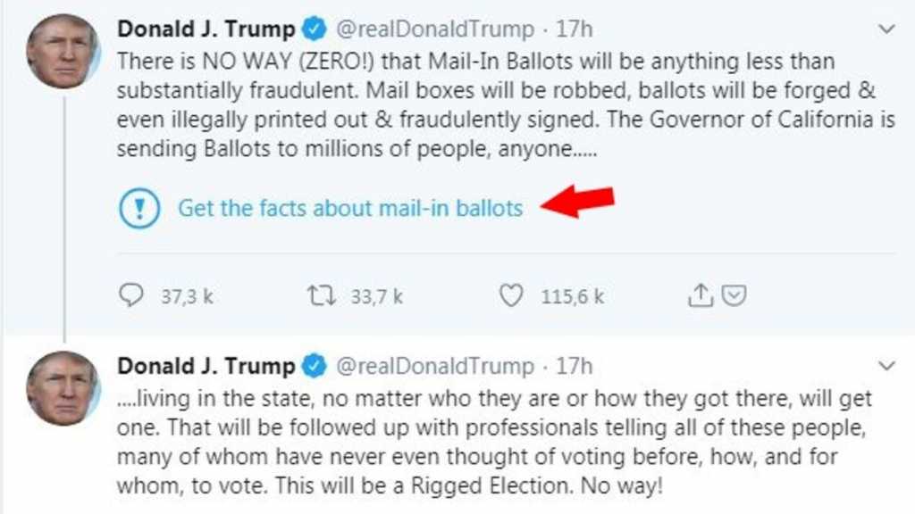 Trump menace de «fermer» les réseaux sociaux après le signalement de ses tweets