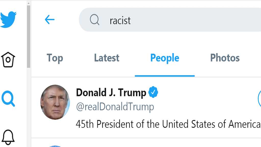 Sur Twitter, Trump devient le premier résultat lorsque l’on recherche le mot «raciste»