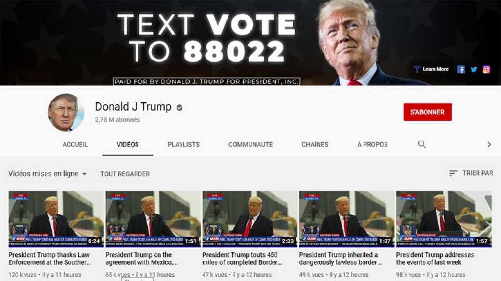 YouTube suspend la chaîne de Donald Trump