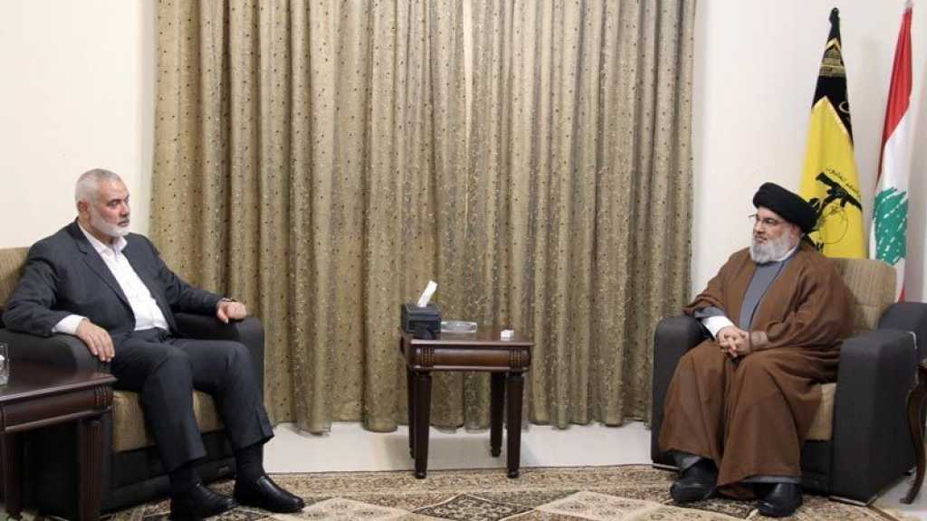  Le chef du bureau politique du Hamas chez sayed Nasrallah