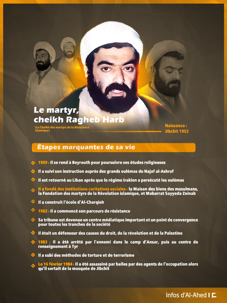 Le cheikh des martyrs de la Résistance islamique, cheikh Ragheb Harb